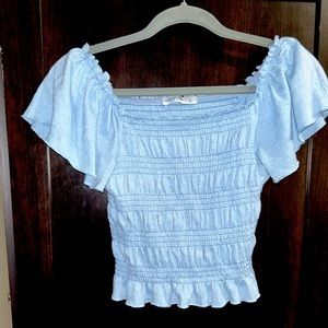 blue arizona jean co fitted top size small